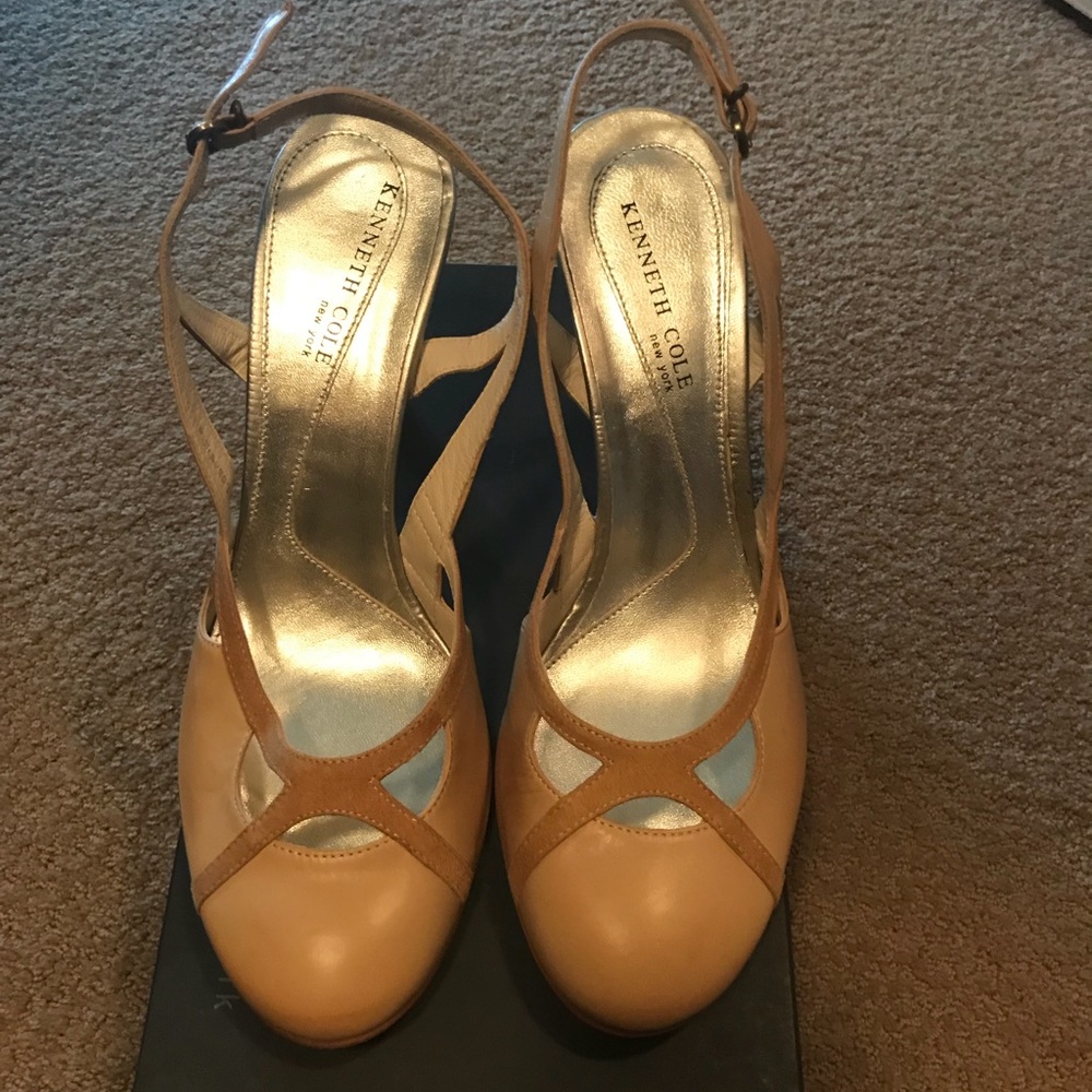 New Kenneth Cole sling back heels camel 8.5